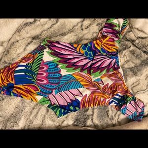 Trina Turk colorful off the shoulder one piece Resort wear cruise wear flounce